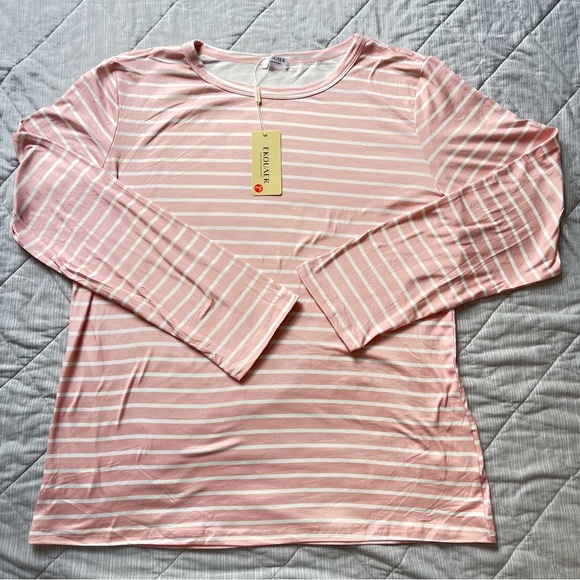 Ekoauer New Pink Striped Pajama Set L - Picture 4 of 15